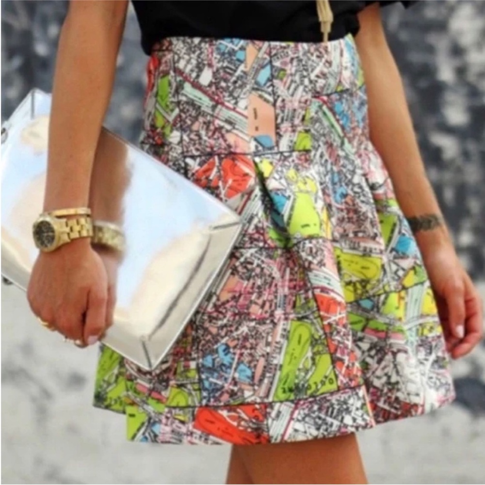 Anthropologie Maeve Paris Map Skirt